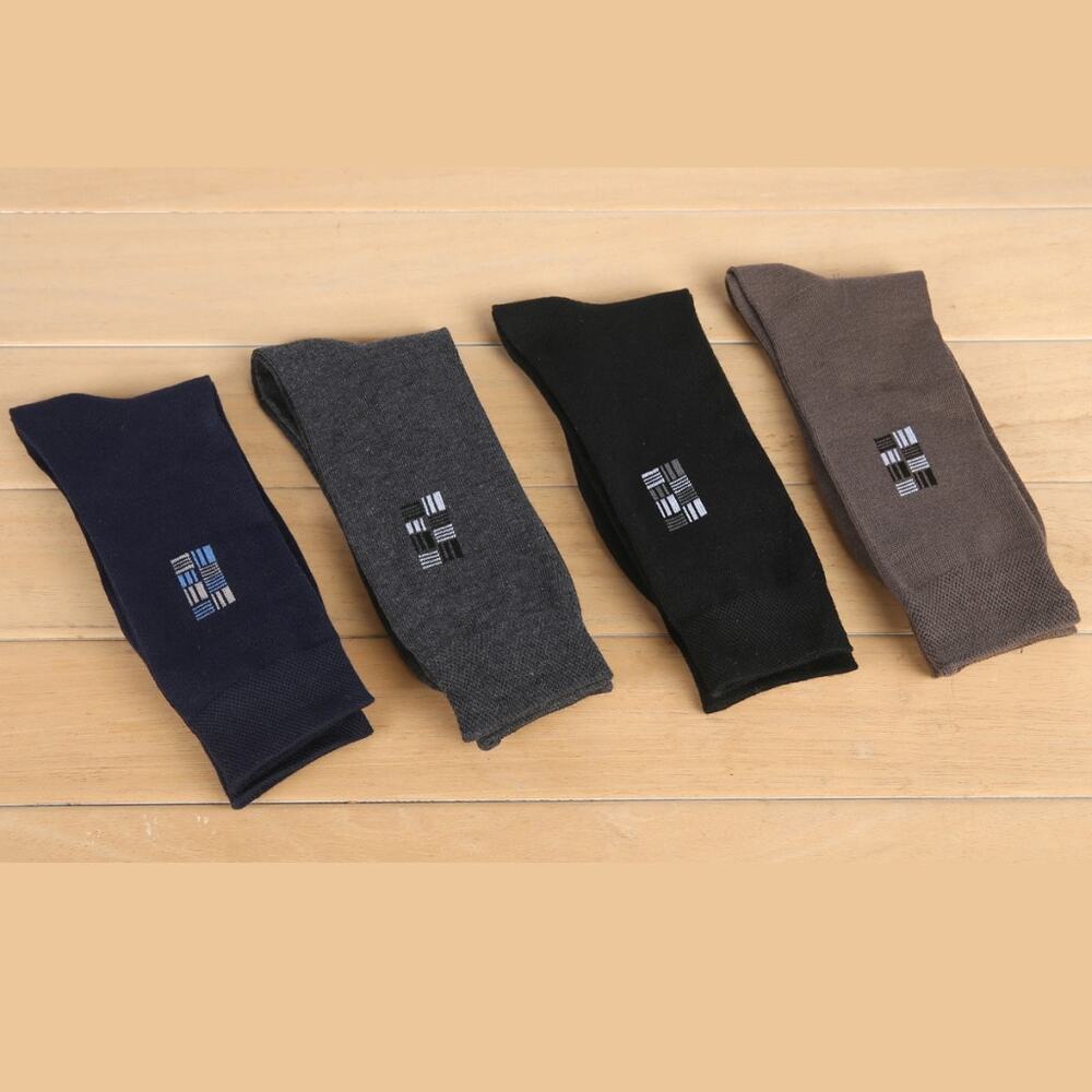 4-Pair Men's Socks - Deco Frame | Men's Crew Socks | Men's Casual Socks